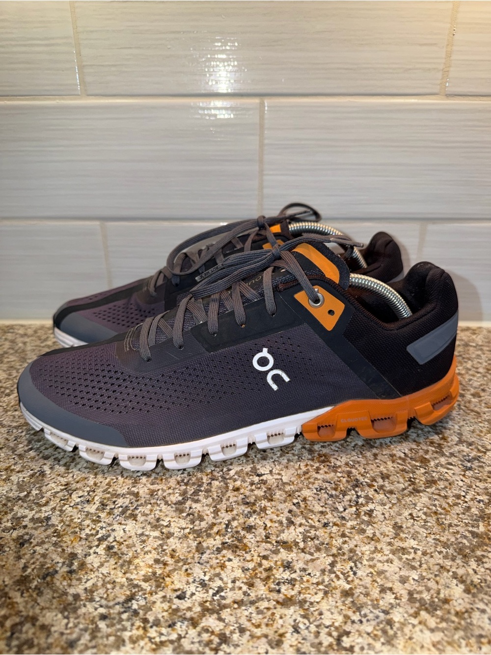 On Running Men's Grey and Orange Athletic Trainers